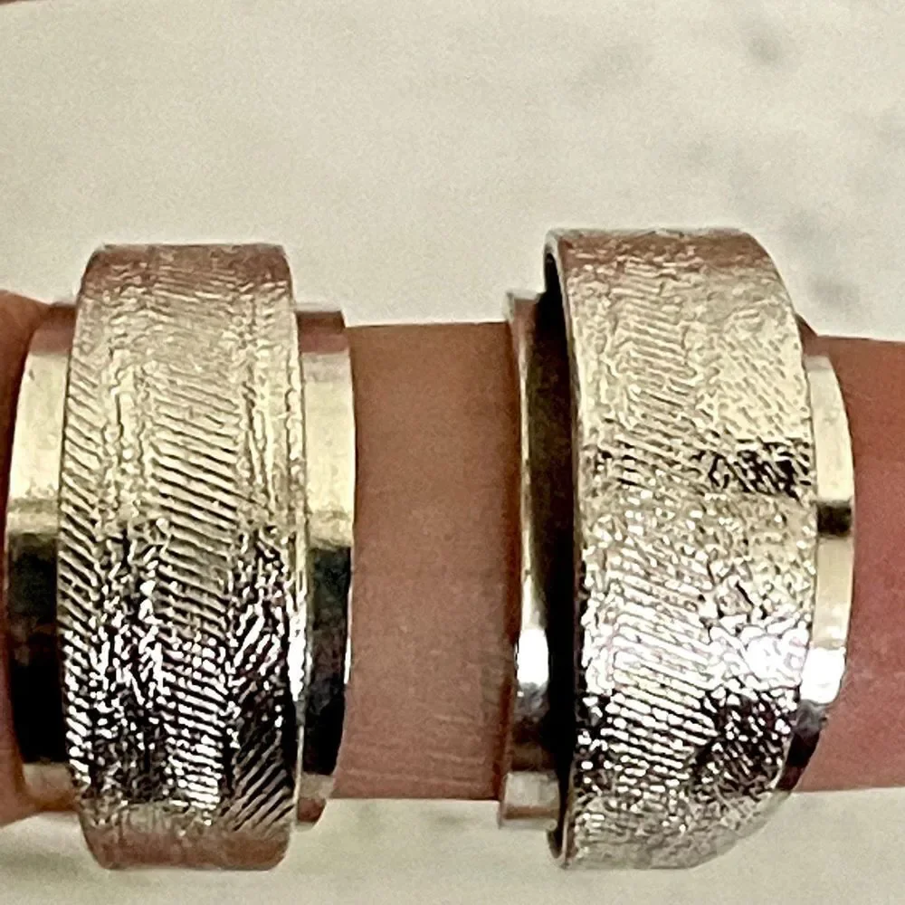 Silver tone double hoop post earrings